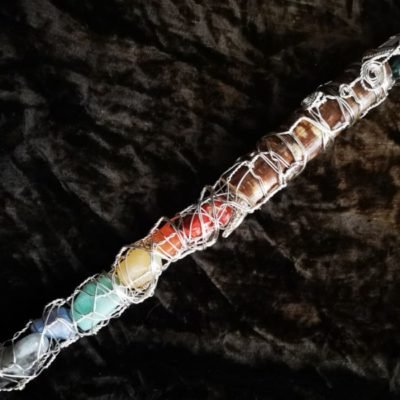 chakra sacred wooden wire wrapped wand