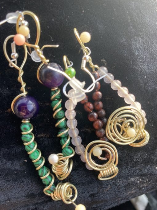 Gemstone earrings two pairs =four earrings